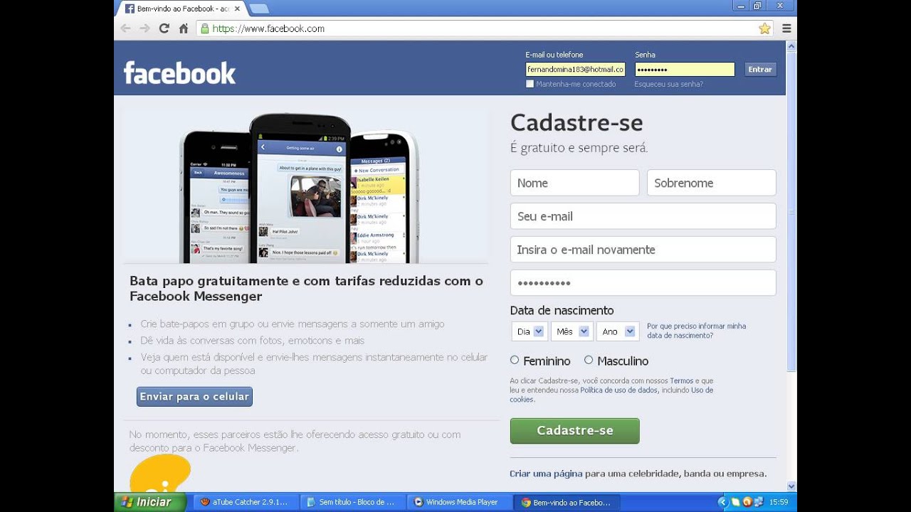 Como entrar no facebook de outra pessoa - YouTube