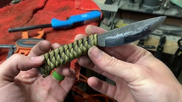 Forging a simple little knife from a coil spring