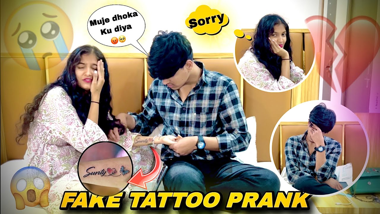 Fake Tattoo Prank on Boyfriend 😳 | Gone Wrong 💔 | Angry Reaction @SureshkPrank 