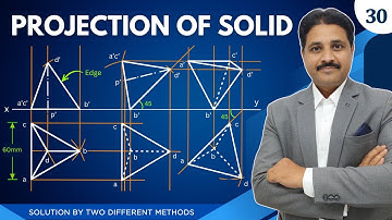 PROJECTION OF SOLIDS SOLVED PROBLEM 30 IN ENGINEERING DRAWING @TIKLESACADEMYOFMATHS