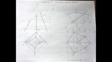 #Projectionofsolids | P.No 15 | Projection of truncated square  pyramid corner resting #YoucaNShine*