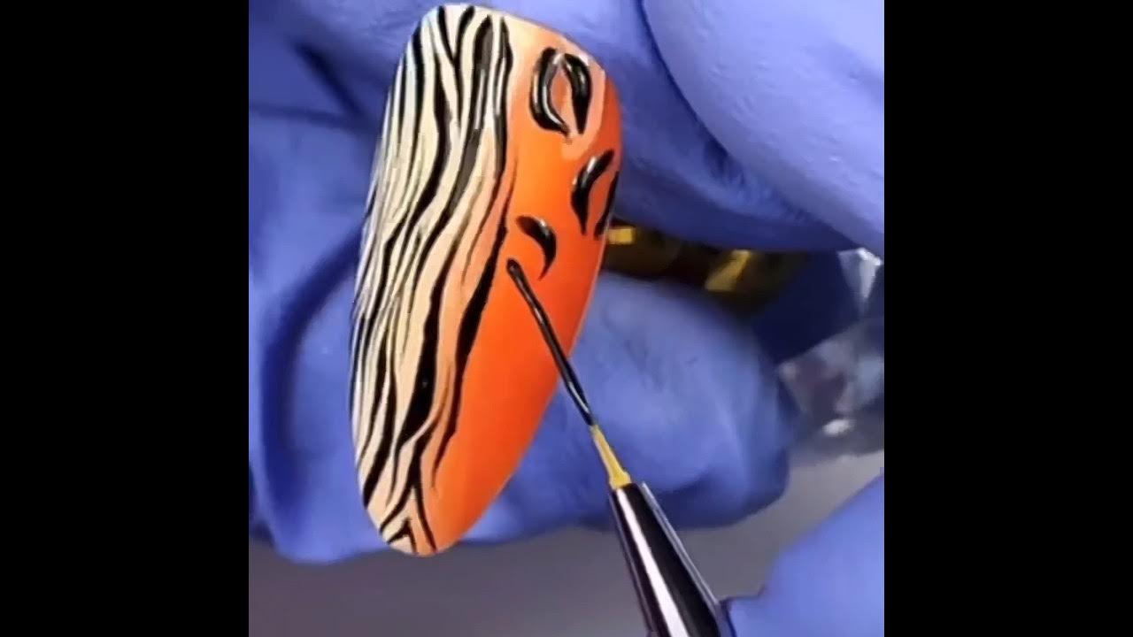 very-beautiful-tiger-print-nail-art-design-shorts-trending-design