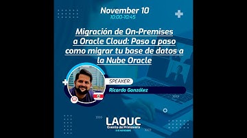 Migración de On-Premises a Oracle Cloud: Paso a paso, Oracle Ricardo Gonzalez