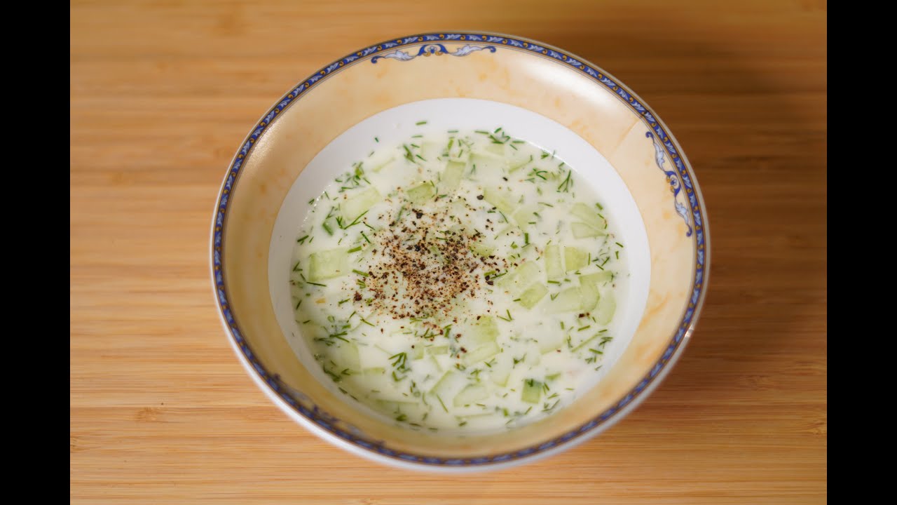 Easy summer cucumber soup tarator how to make tarator youtube