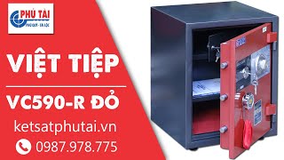 Két sắt mini điện tử PHONG THỦY giá rẻ Việt Tiệp VC590-R màu đỏ