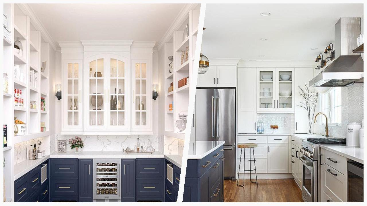 75 Kitchen With Blue Cabinets And White Countertops Design Ideas You'll Love ☆