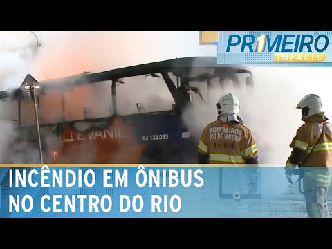 Video onibus-pega-fogo-no-centro-do-rj-e-passageiros-escapam-primeiro-impacto-10-05-24