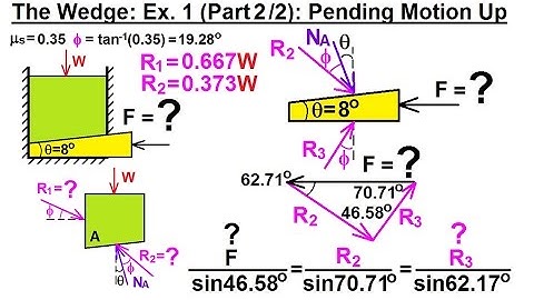 Mechanical Engineering: Ch 11: Friction (22 of 47) The Wedge: Ex.1 Part 2/2 Pending Motion Up