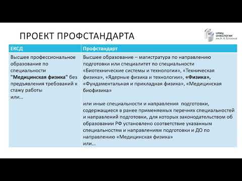 Профессиональный стандарт медицинского физика