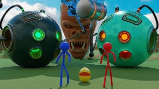 Pacman's Adventures Compilation - Epic Battles - Sledge Hammer Monsters, Monkey-Like Monster Head
