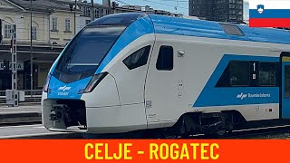 Cab ride Celje - Rogatec (Slovenian Railways) - train drivers view in 4K