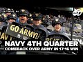 Horvath, Heidenreich complete Navy 4th Quarter comeback over Army in 17-16 win