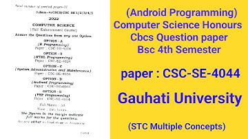 Computer Science Honours Cbcs Core Question paper l Android Programming l Bsc 4th Semester l STC l