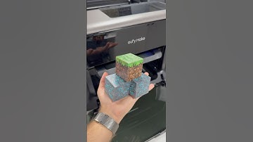 UV Printing Minecraft Diamond Ore Blocks! 😍 #eufyMake #eufyMakeE1 #shorts #3dprinting #diy