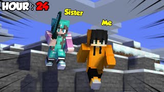 I Survived 24 Hours being Hunted by My Sister😰 |  Minecraft(Hindi)