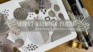 Relaxing Modern Abstract Watercolor Art in Earthy Tones | Simple Shapes & Textures