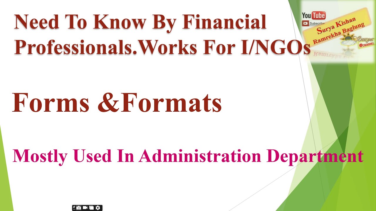 Administration Forms & Formats I/NGOs Project - YouTube