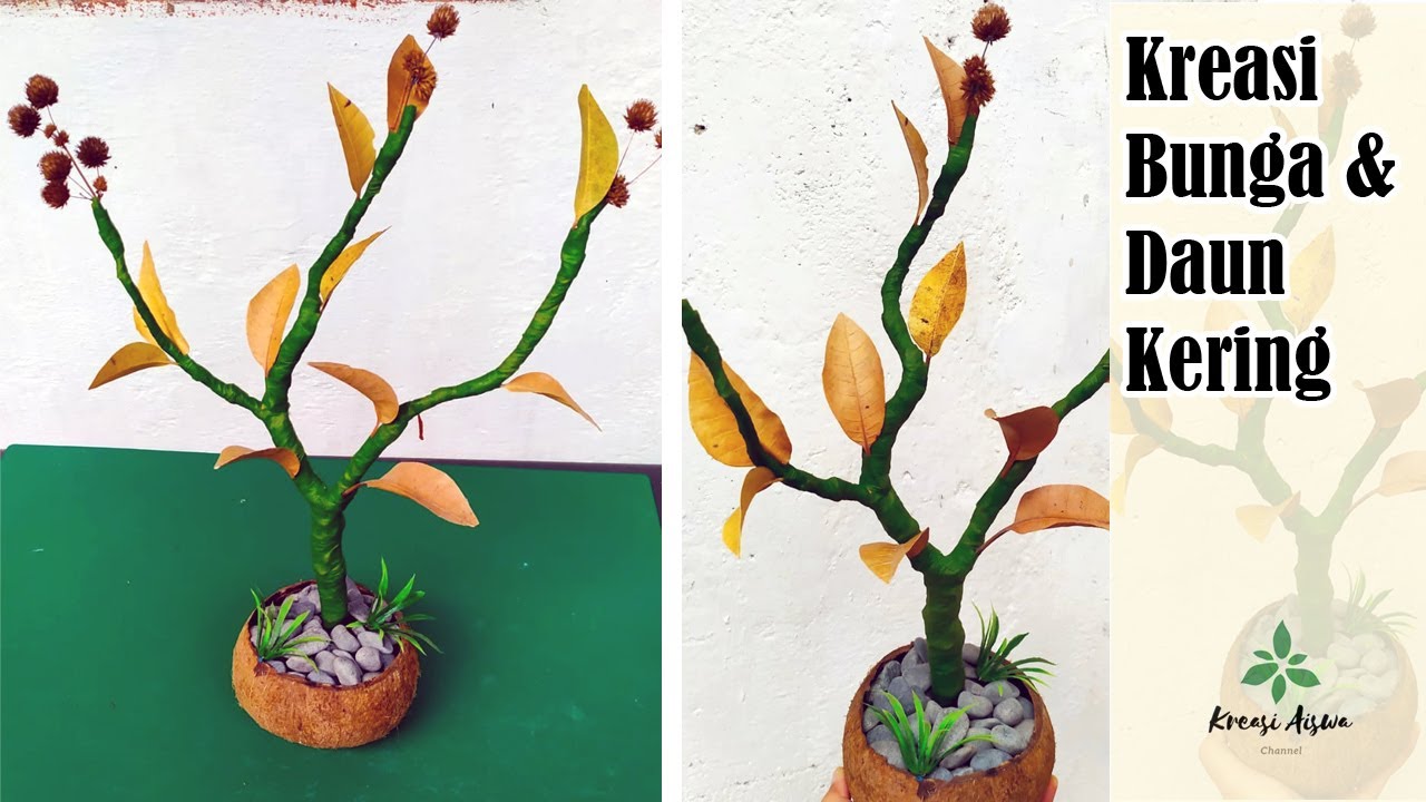 Gambar Kolase Bunga  Matahari  Dari  Daun  Kering  Paimin Gambar