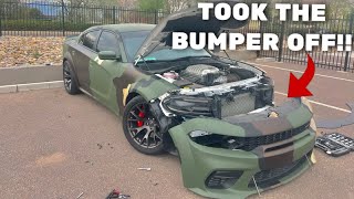 REMOVING THE FRONT BUMPER OFF A CHARGER WIDEBODY!!! FIXED MY FRONT SPLITTER TOO! by CeeWill23 Vlogs 5,048 views 1 year ago 14 minutes, 44 seconds