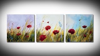 poppies painting simple acrylic poppy canvas field paintings paint flowers watercolor oil impressionist techniques visit 4l