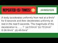 JAMB Physics 2026 : Most REPEATED Question on Motion MANY Don't Know!!!