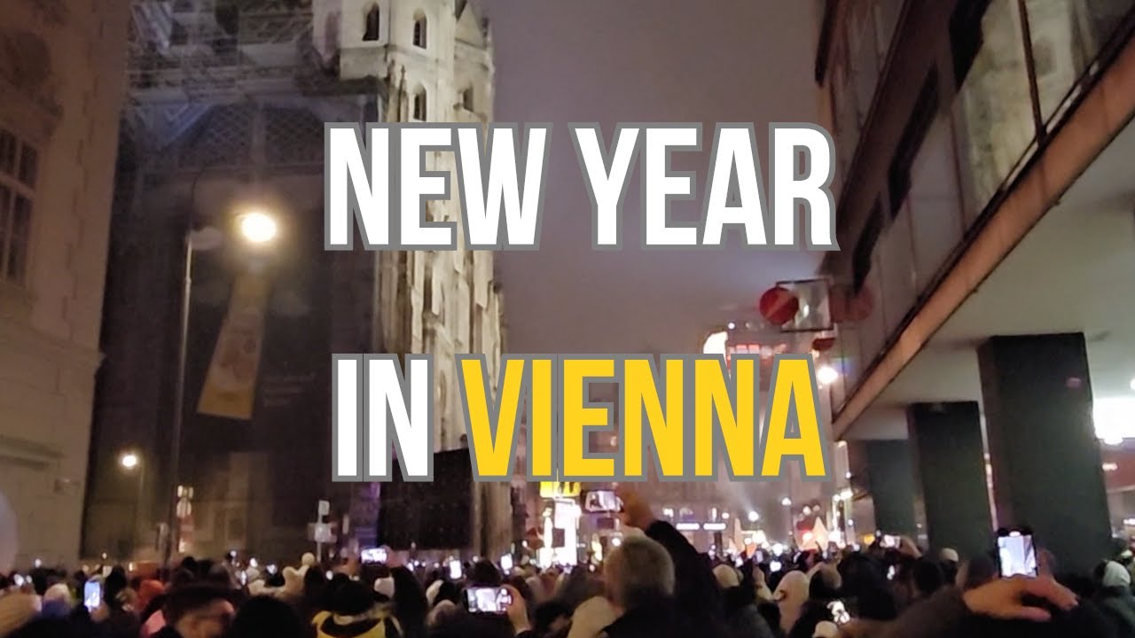 New Year at Midnight in Vienna | Stephansplatz Crowd, Bells & Fireworks (2025)