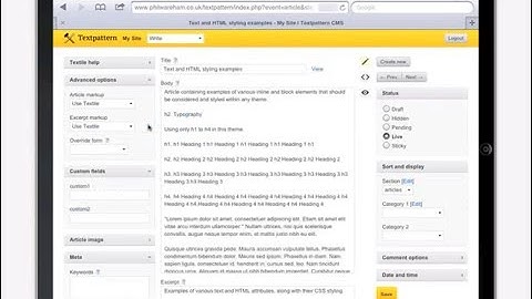 Textpattern 4.5.0 стислий огляд