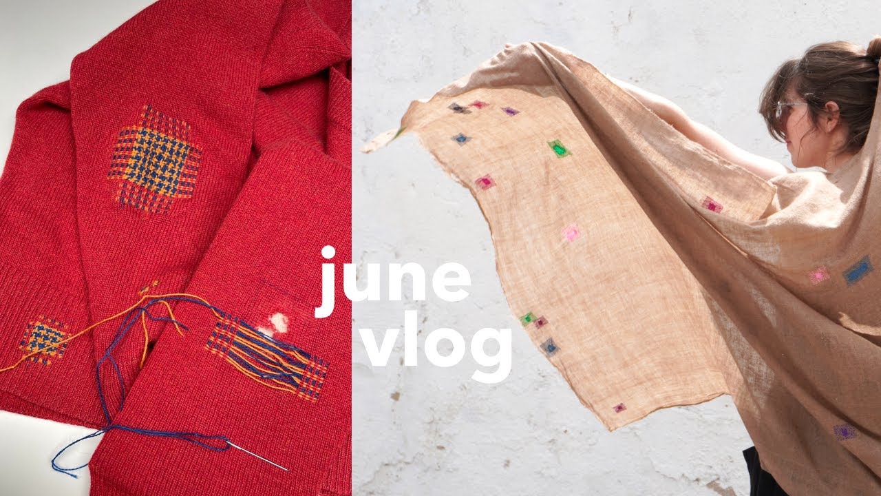 June vlog: Claire's red jumper, peaceful protests & darning a threadbare cashmere scarf