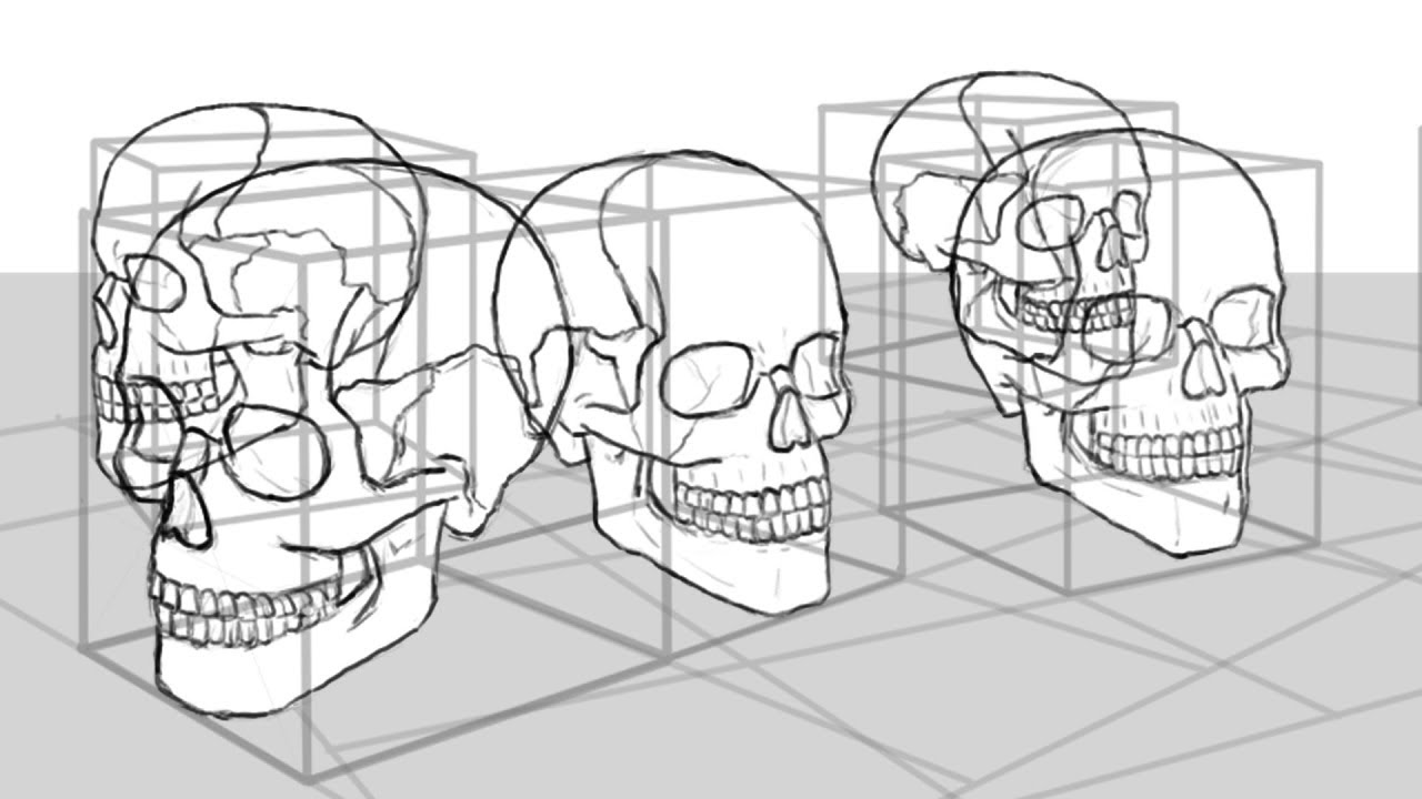 ⁣Draw ANYTHING using CUBES! - Drawing Skulls in Perspective