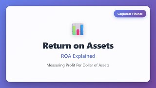Return on Assets (ROA) Explained: Profit Per Dollar of Assets | Corporate Finance