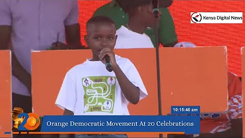 GENIUS! Young Boy steals the show at ODM@20 celebrations in Mombasa with beautiful Raila poem.