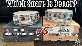 Comparing 5X14 Chrome over Brass and Chrome over Aluminum snare drums. What sound do you prefer?