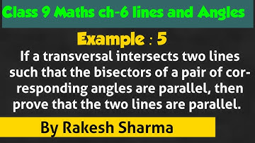 If a transversal intersects two lines such that the bisectors of a pair of corresponding angles are