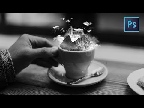 [Photoshop Manipulation] Mountain Iced Coffee - Surreal Art Tutorials