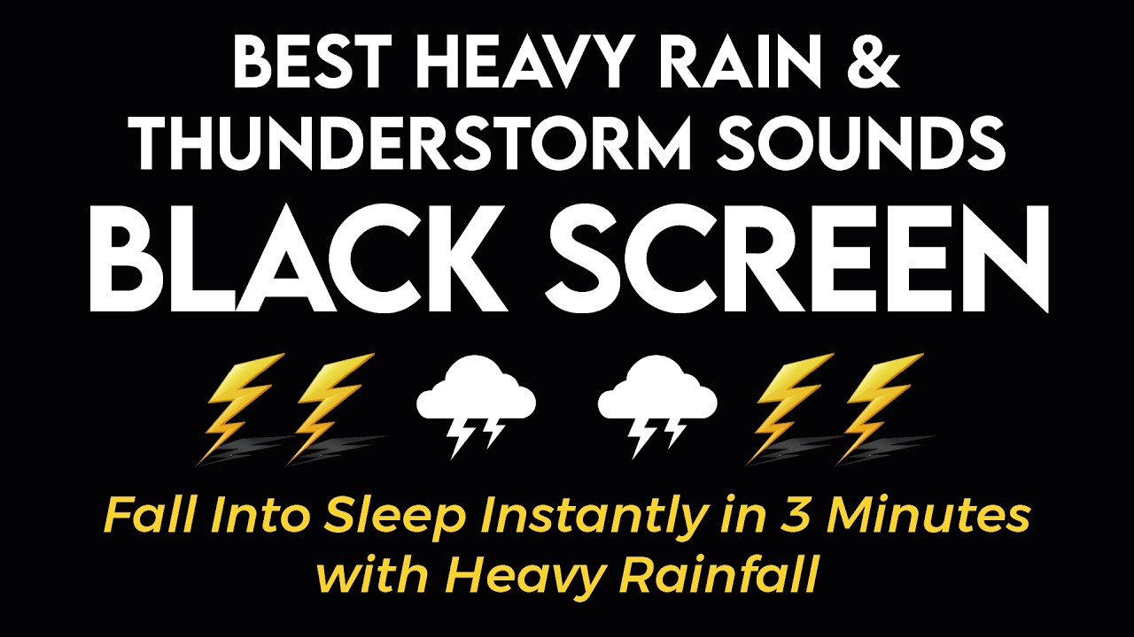 Мгновенно засните под звуки сильного дождя и грома ночью – снятие стресса с помощью черного экрана