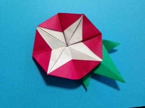 簡単 おりがみ アサガオ Origami Morning Glory Youtube