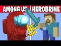 AMONG US vs HEROBRINE – PvZ vs Minecraft vs Smash