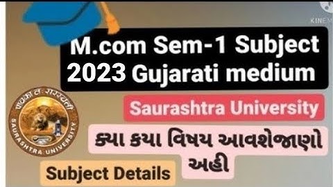 M.com Sem 1subject Syllabus |   Saurashtra University