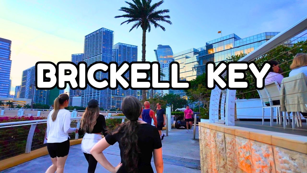 4K | MIAMI WALKING TOUR - Brickell Key | Mandarin Oriental, Miami & Aston Martin Residences