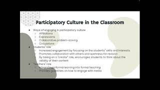 Education 131 Assignment 2: Participatory Culture
