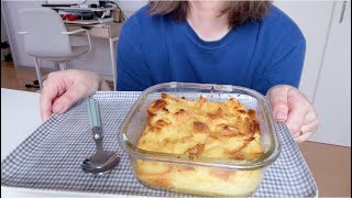 【朝ご飯】休日にパンデプディングを作る