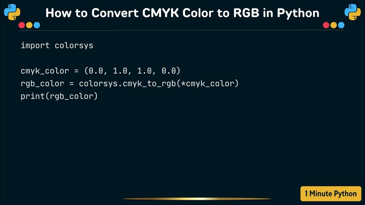 How to Convert CMYK Color to RGB in Python - YouTube