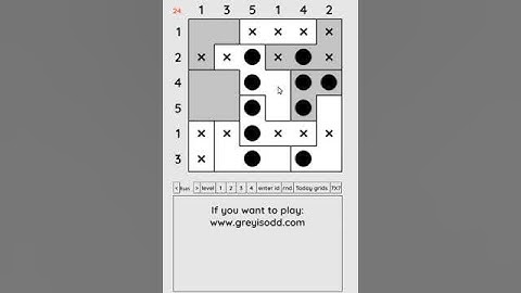 Grey is Odd - Today grids. Solution level 2 6X6 dated 04-14-2024 #logicpuzzles #logicgames  #games