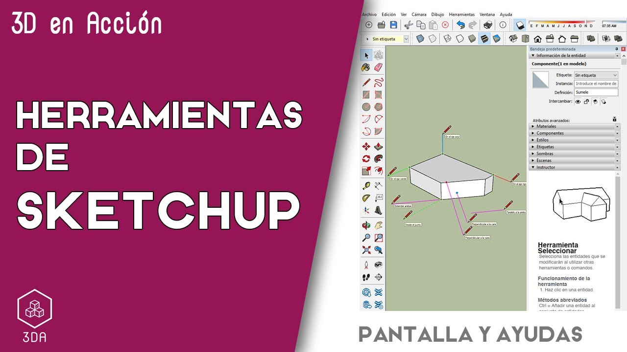 Herramientas de Sketchup. 01 Pantalla y Ayudas al dibujo YouTube Herramientas de Sketchup. 01 Pantalla y Ayudas al dibujo YouTube