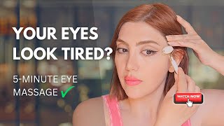 5-Minute Eye Massage with Face Roller | Reduce Eye Bags, Dark Circles & Hooded Eyes ✨️😍✅️