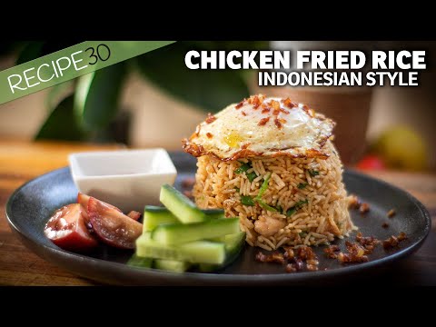 Try this Easy Indonesian Chicken Fried Rice with Fried Egg - Nasi Goreng