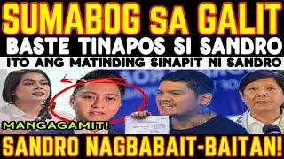 KAPAPASOK LANG MATINDÍ TO! BASTE DUTERTE SUMÄB0G sa GALÍT  SINÚPÁL-PAL si SANDRO PBBM(News Reaction)