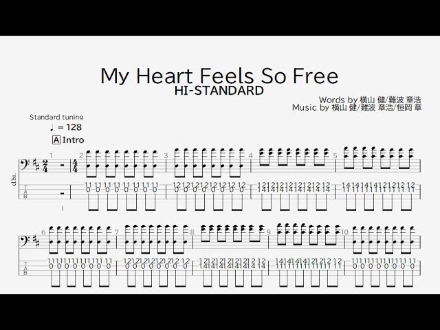 ベース譜】My Heart Feels So Free/Hi Standard【4弦/TAB譜】/My