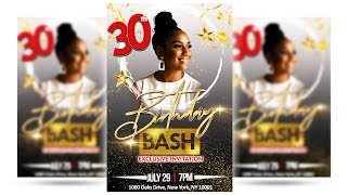 Birthday Flyer Design in Photoshop 2023 | FREE PSD TEMPLATE DOWNLOAD 😍