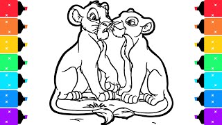 The Lion King Coloring Pages Coloring Simba Meets Nala